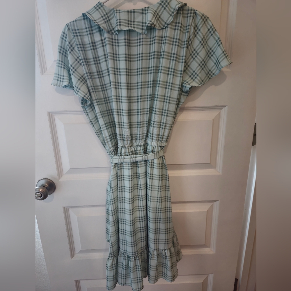 Lauren Conrad Plaid Ruffle Wrap Dress - Picture 10 of 16